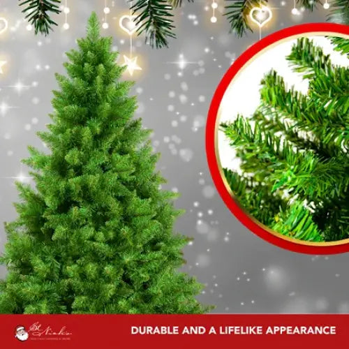 a christmas tree with a red circle and a red frame