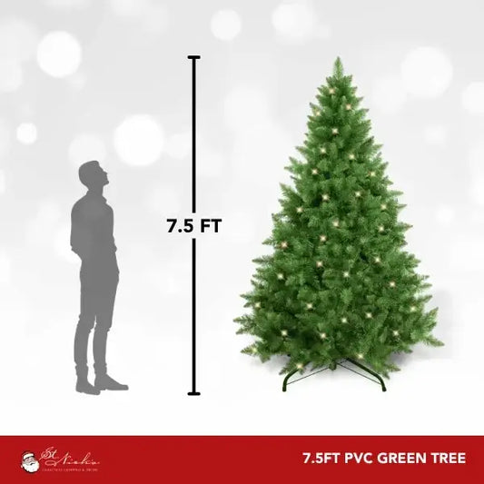 7.5 FT Green PVC Artificial Christmas Tree