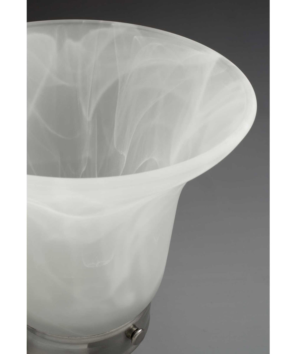 OPEN BOX Bedford 3-Light Etched Alabaster Glass Traditional Bath Vanity Light Brushed Nickel