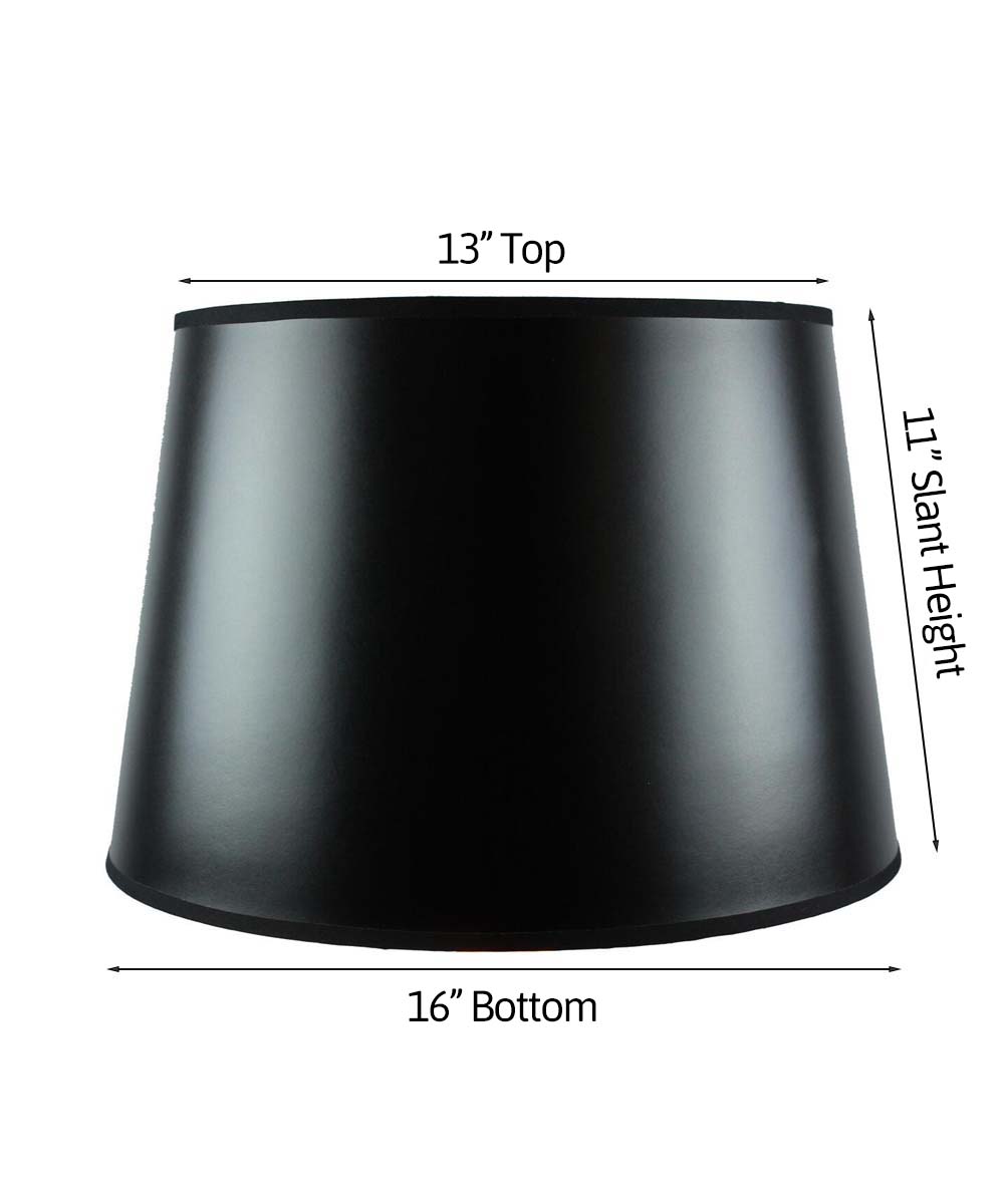 16"W x 11"H Black Parchment Gold-Lined Floor Lampshade