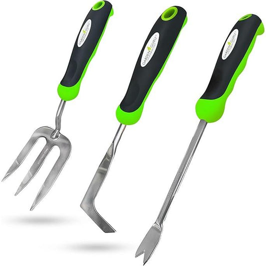 Weeding Set - Includes Dandelion Weeder, Weeding Fork, Patio Crack Weeder