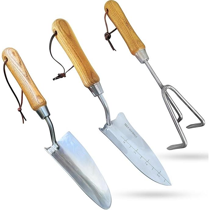 Classic Garden Tool Set - Includes Hand Trowel Transplanter Cultivator