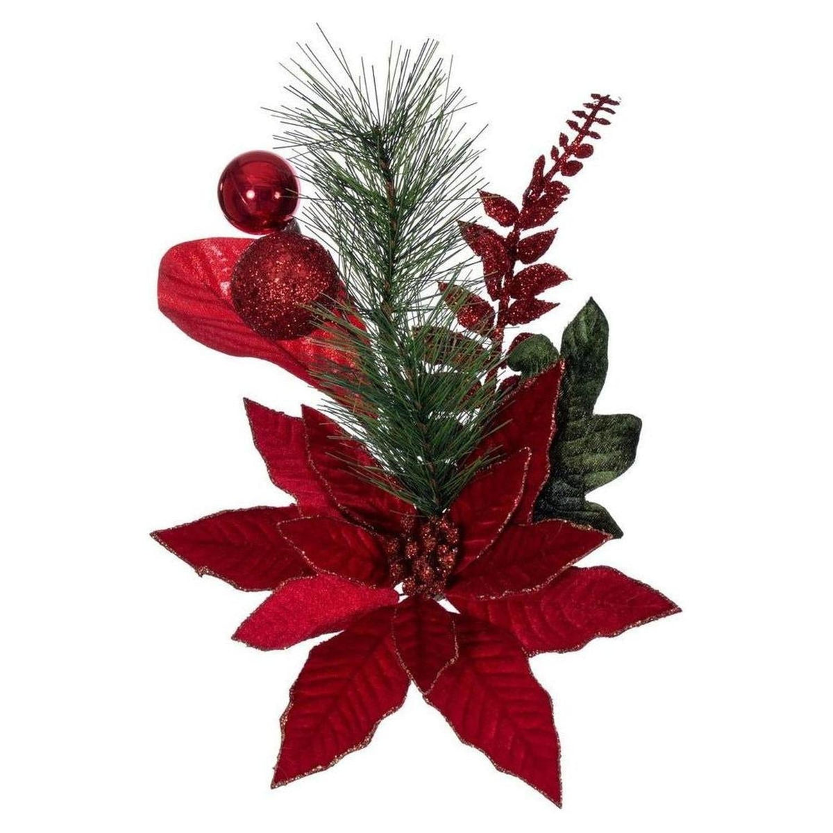 72" Merry Red Poinsettia Decorated Garland