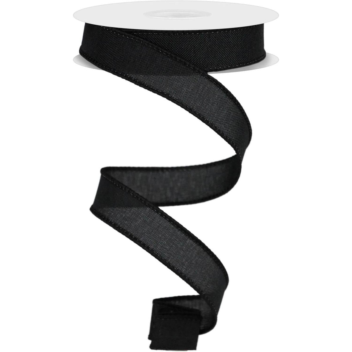7/8" Royal Canvas Ribbon: Black (10 Yards)