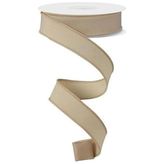 7/8" Diagonal Weave Ribbon: Light Beige (10 Yards)