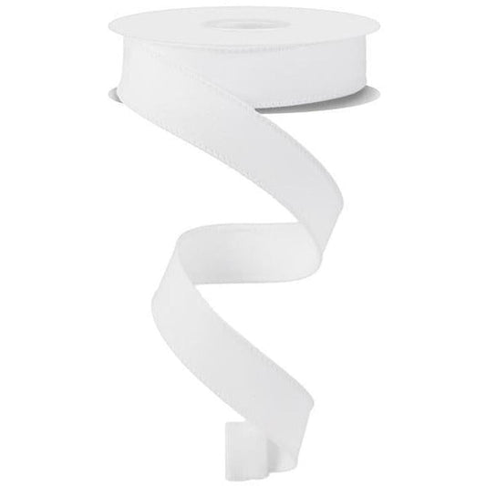 7/8" Diagonal Weave Ribbon: White (10 Yards)
