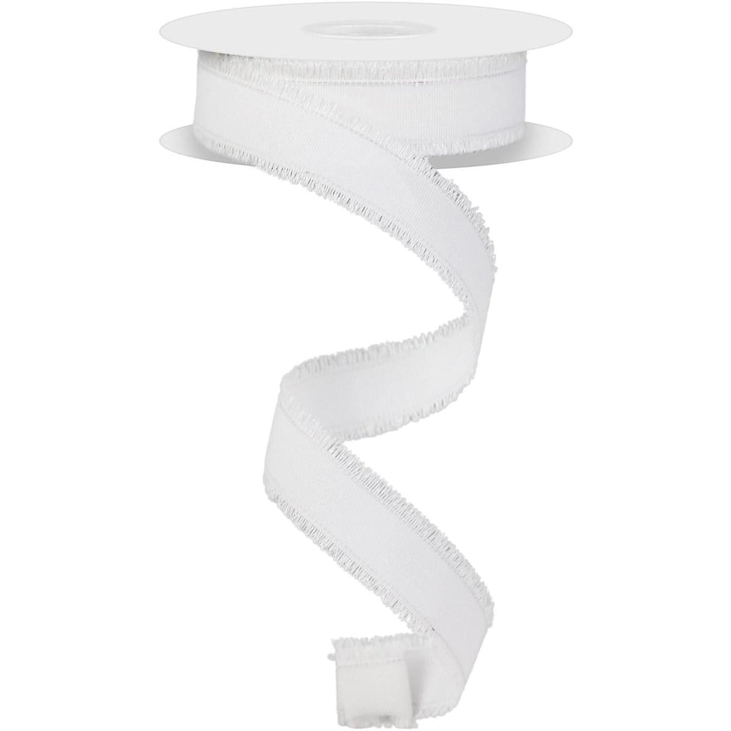 7/8" Fuzzy Edge Ribbon: White (10 Yards)