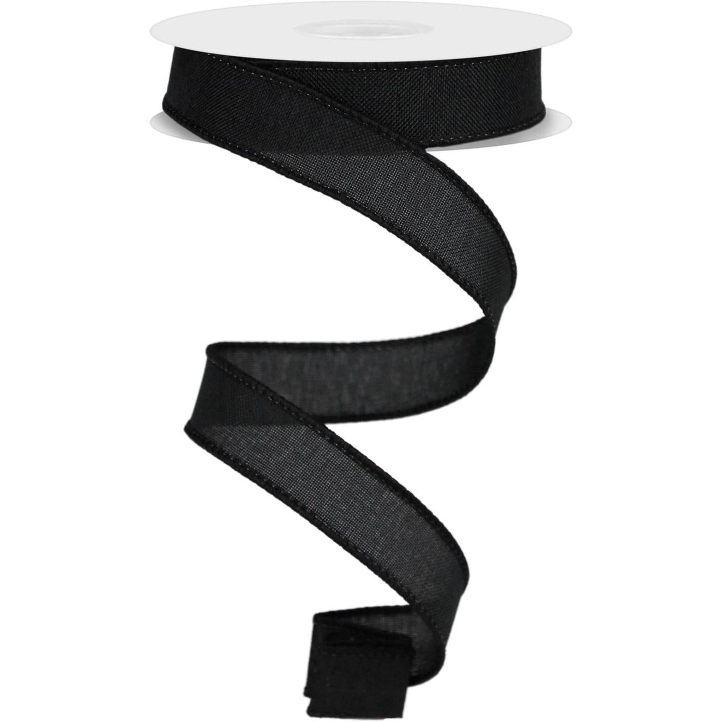 7/8" Royal Canvas Ribbon: Black (10 Yards)