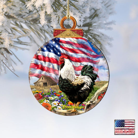 Morning in America Wooden Ornaments by Gelsinger - American Patriotic Decor - 8027104-DG