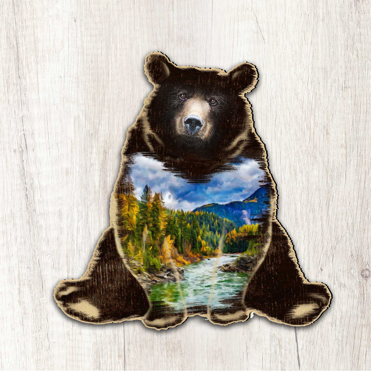Mountain River Bear Wildlife Decor by G. DeBrekht - Designocracy - 81982152M