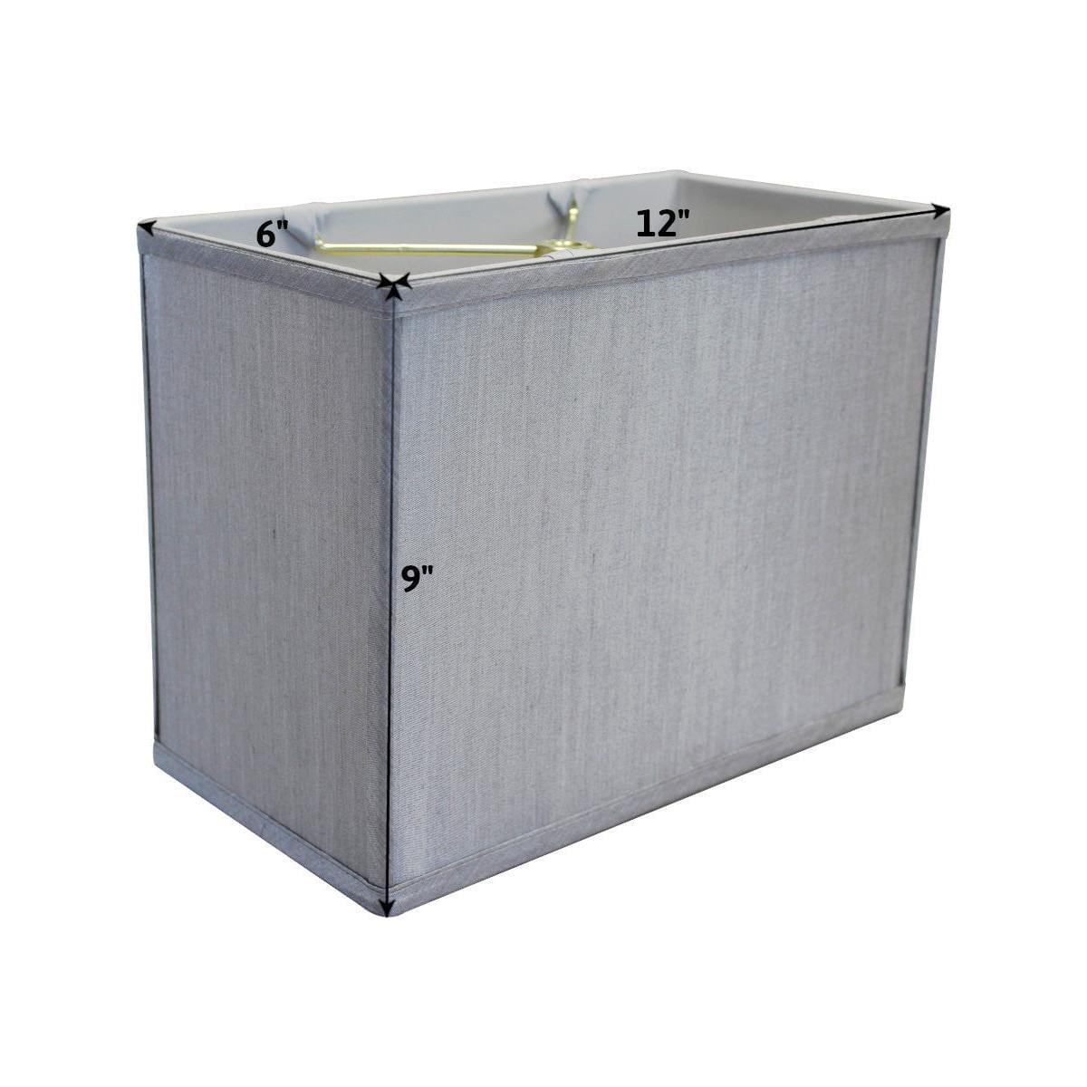 7"W x 9"H Rectangular Drum Lampshade Bavarian Gray