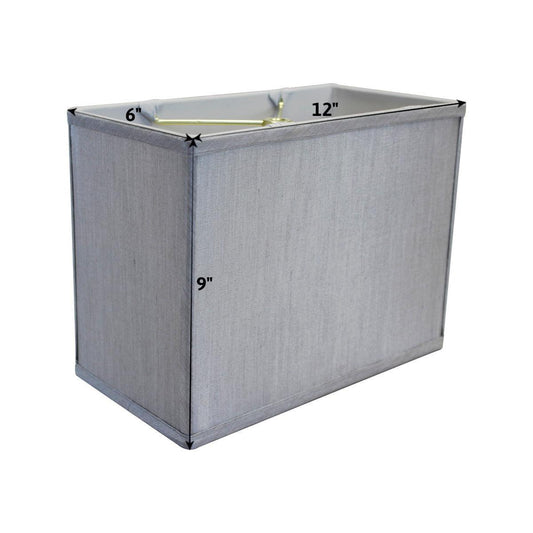 7"W x 9"H Rectangular Drum Lampshade Bavarian Gray