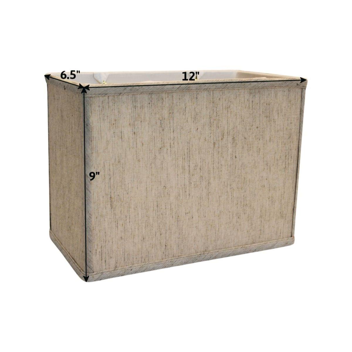 7"W x 9"H Rectangular Drum Lampshade Softback Textured Oatmeal