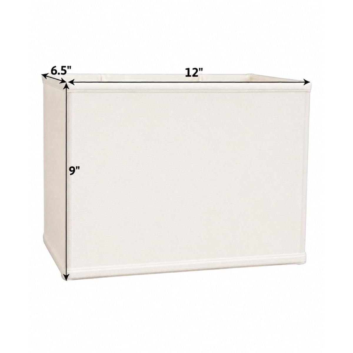 7"W x 9"H Rectangular Drum Lampshade White