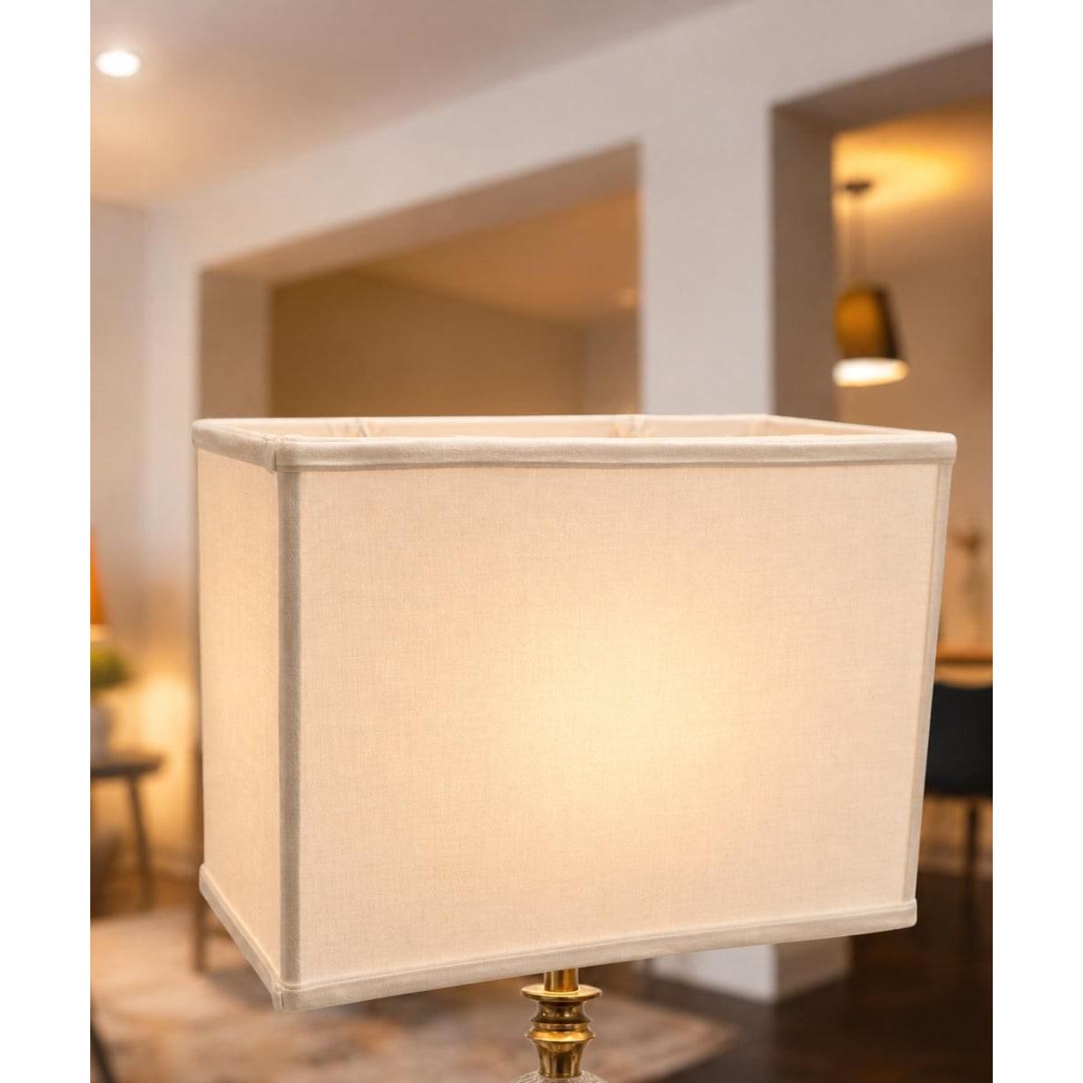 7"W x 9"H Rectangular Drum Lampshade White