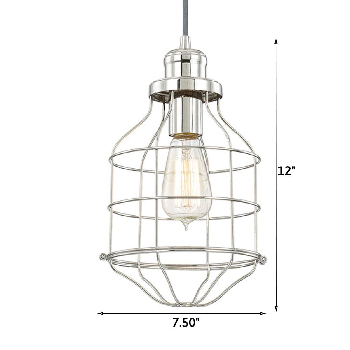 7.5"W Daudin 1-Light Pendant Polished Nickel