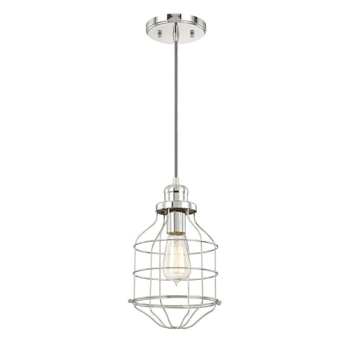 7.5"W Daudin 1-Light Pendant Polished Nickel
