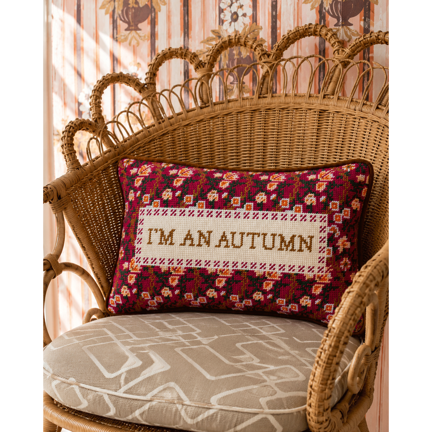 I'm An Autumn Needlepoint Pillow