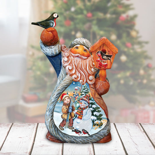Snowy Friends Tiny Tale Santa Christmas Figurine by G. DeBrekht - Christmas Santa Snowman Decor - 561632