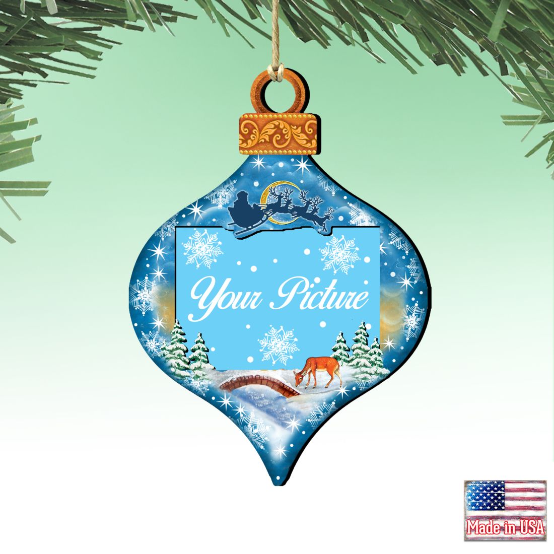 Coastal Drop Picture Frame Ornaments - Ornament for Photo - Coastal Holiday Decor - 8112182PF