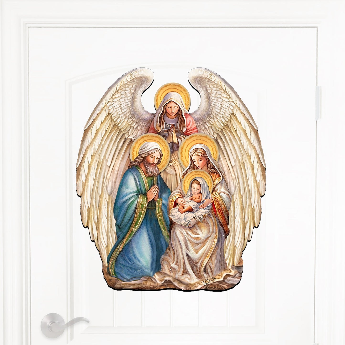 Nativity with Angel Holiday Door Decor  by G. Debrekht - Christmas Decor - 8611056H