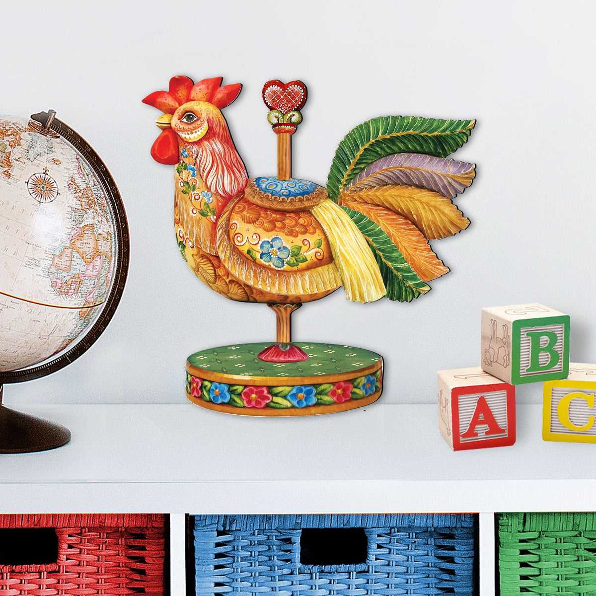 Carousel Rooster Holiday Decor by DeBrekht - Designocracy - 8114038M
