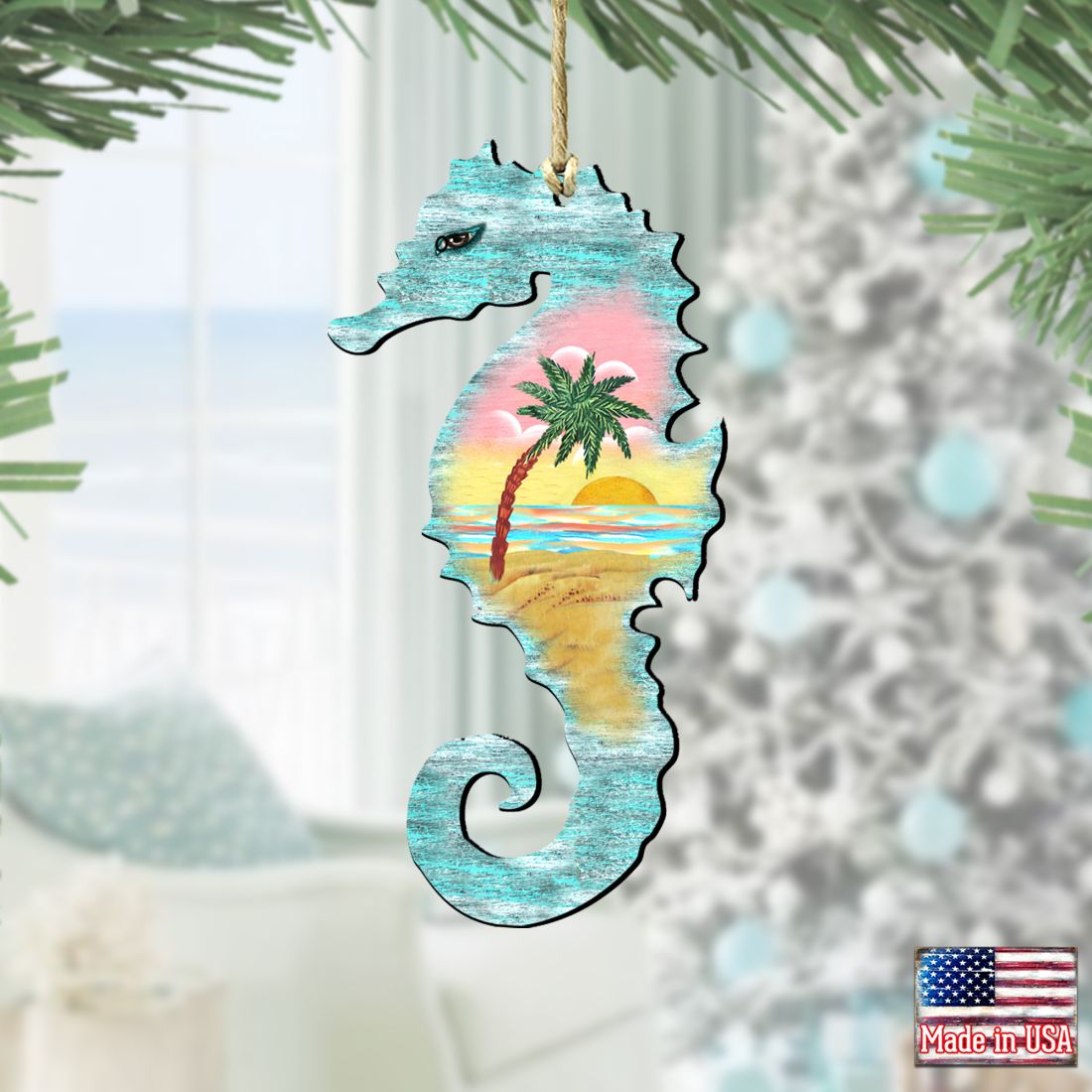 Seahorse Wooden Ornaments by G. DeBrekht - Coastal Holiday Decor - 8198517