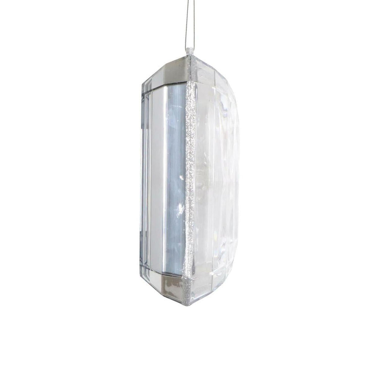 8" Acrylic Rectangle Jewel Ornament: Clear