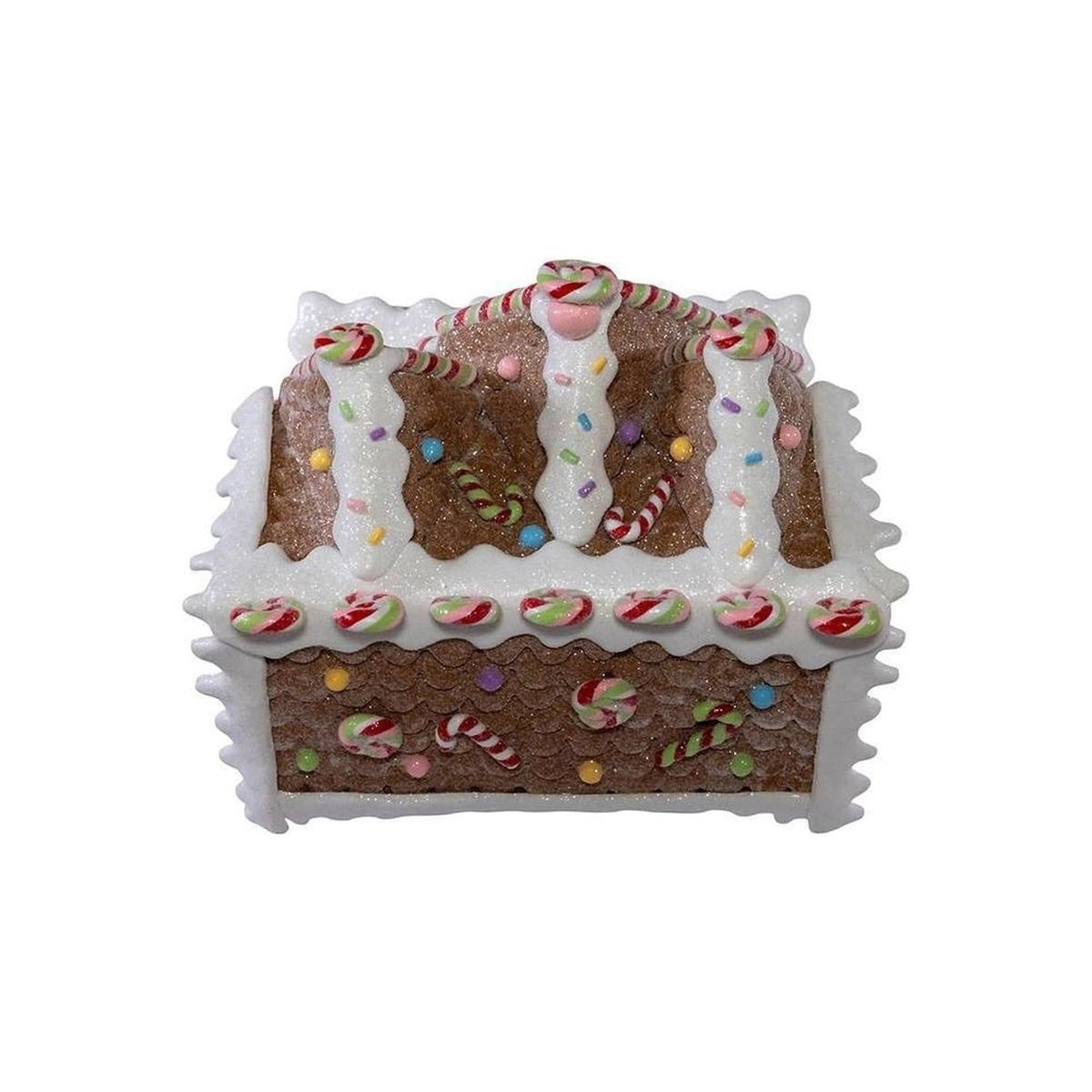 8" LED Lighted Gingerbread Lollipop Shop