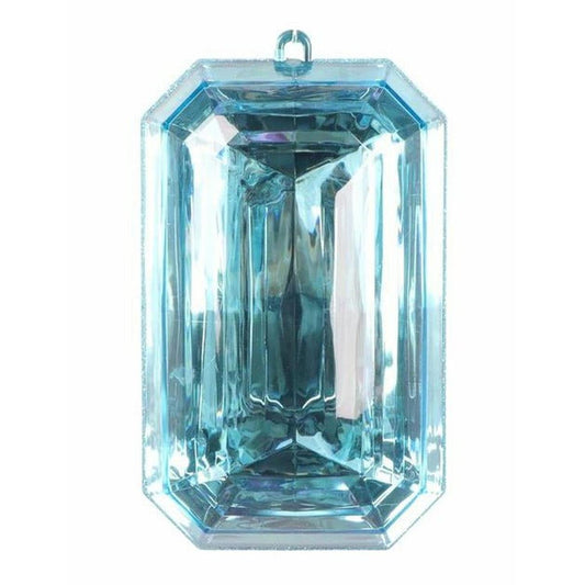 8" Acrylic Rectangle Jewel Ornament: Light Blue