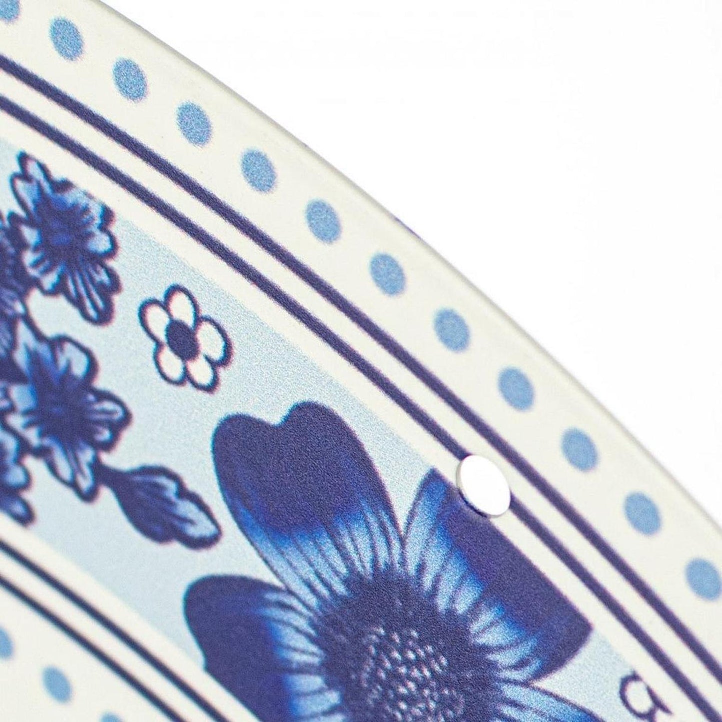 8" Metal Round Sign: Welcome Blue Floral