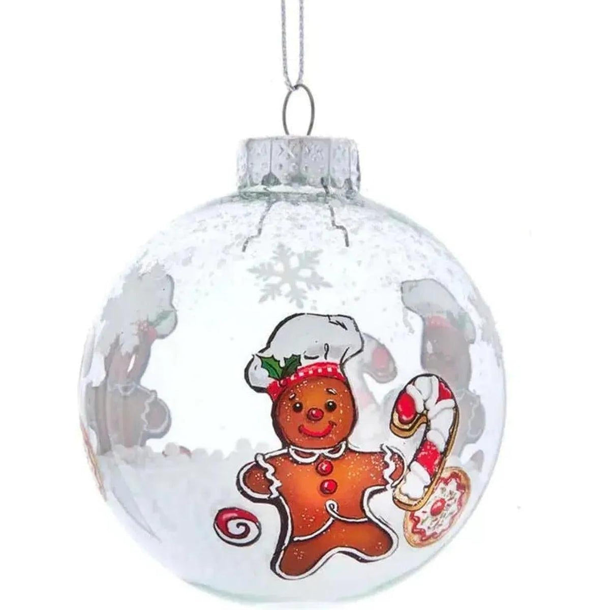 80MM Gingerbread, Snowman and Santa Glass Ball Ornaments