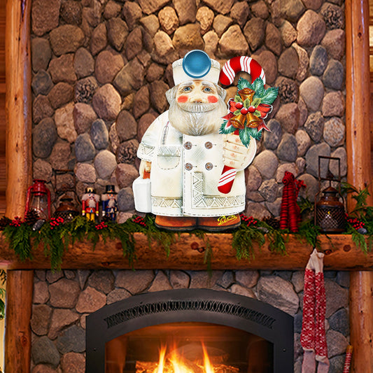 Candy Cane Doctor Santa Door Decor by G. DeBrekht - Christmas Santa Snowman Decor - 8151924H