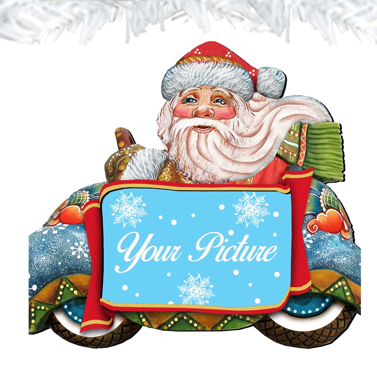 Merry Christmas Santa Picture Frame Ornaments - Ornament for Photo - Christmas Santa Snowman Décor - 8112045-2PF