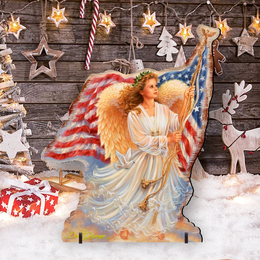 American Christmas Decor by D Gelsinger - Freedom Angel Holiday Outdoor Decor - 8461021F-0107