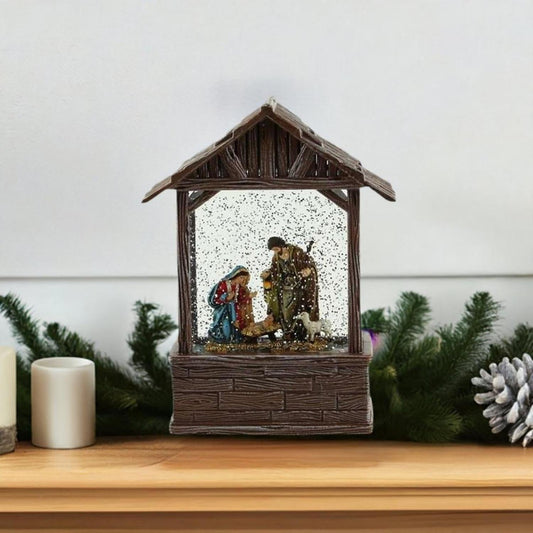 8.25" Nativity Scene Water Lantern
