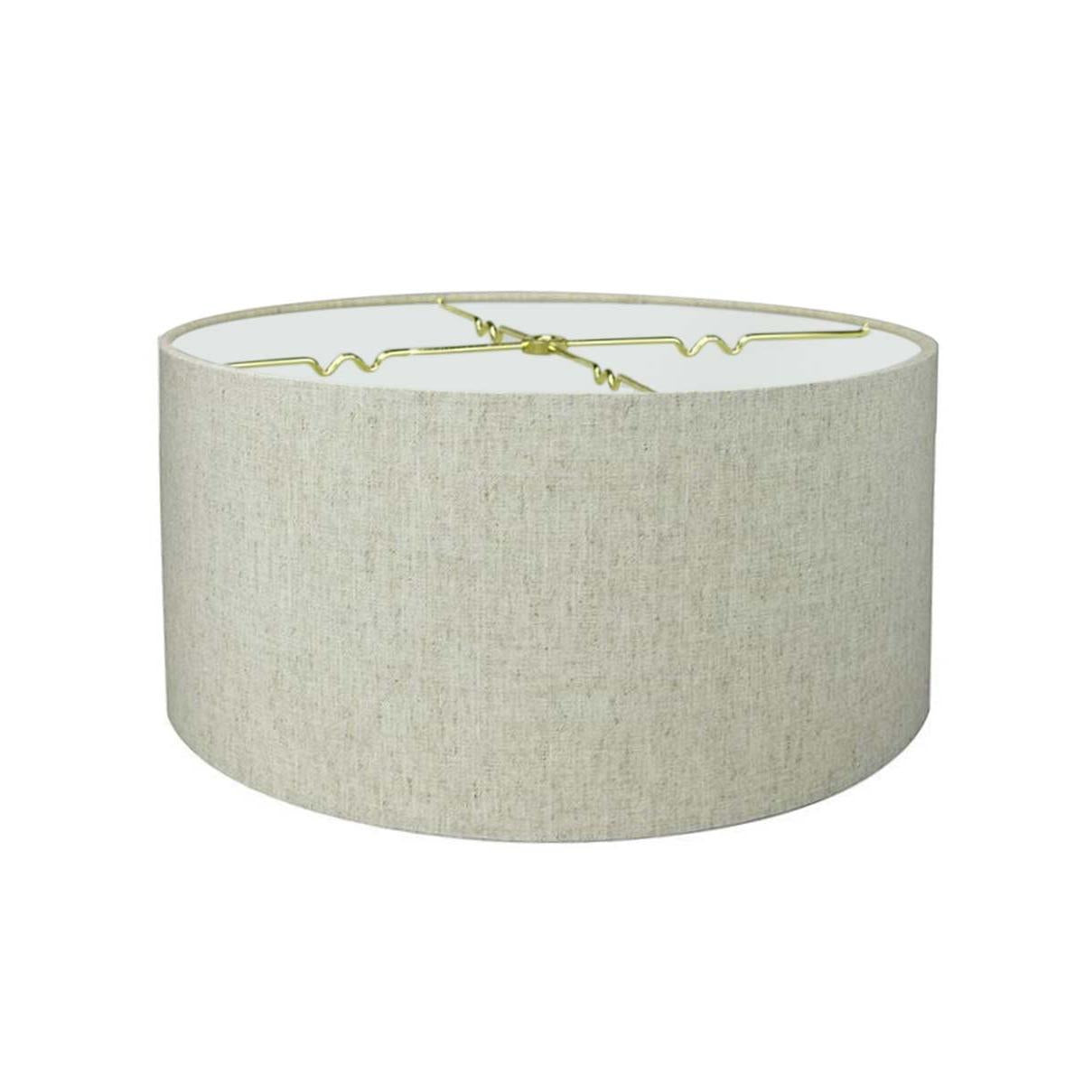 16"x16"x9" Textured Oatmeal Hardback Drum Lampshade