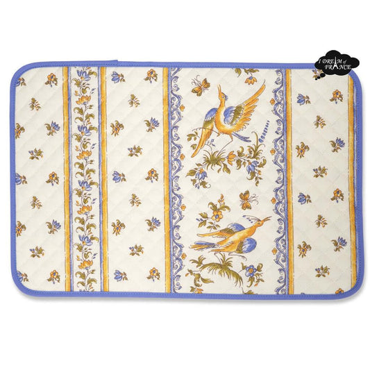French Provencal placemat - Cotton - Moustiers Blue & Cream