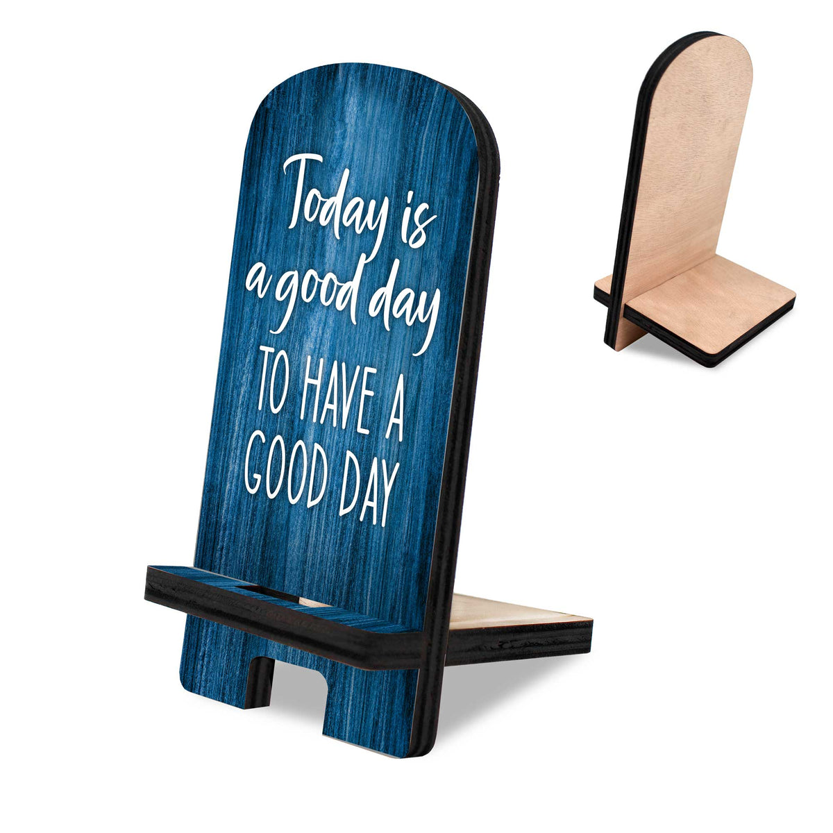 Today is a Good Day Cell Phone Stand Family Decor Wood Mobile Tablet Holder Charging Station Organizer - 892064