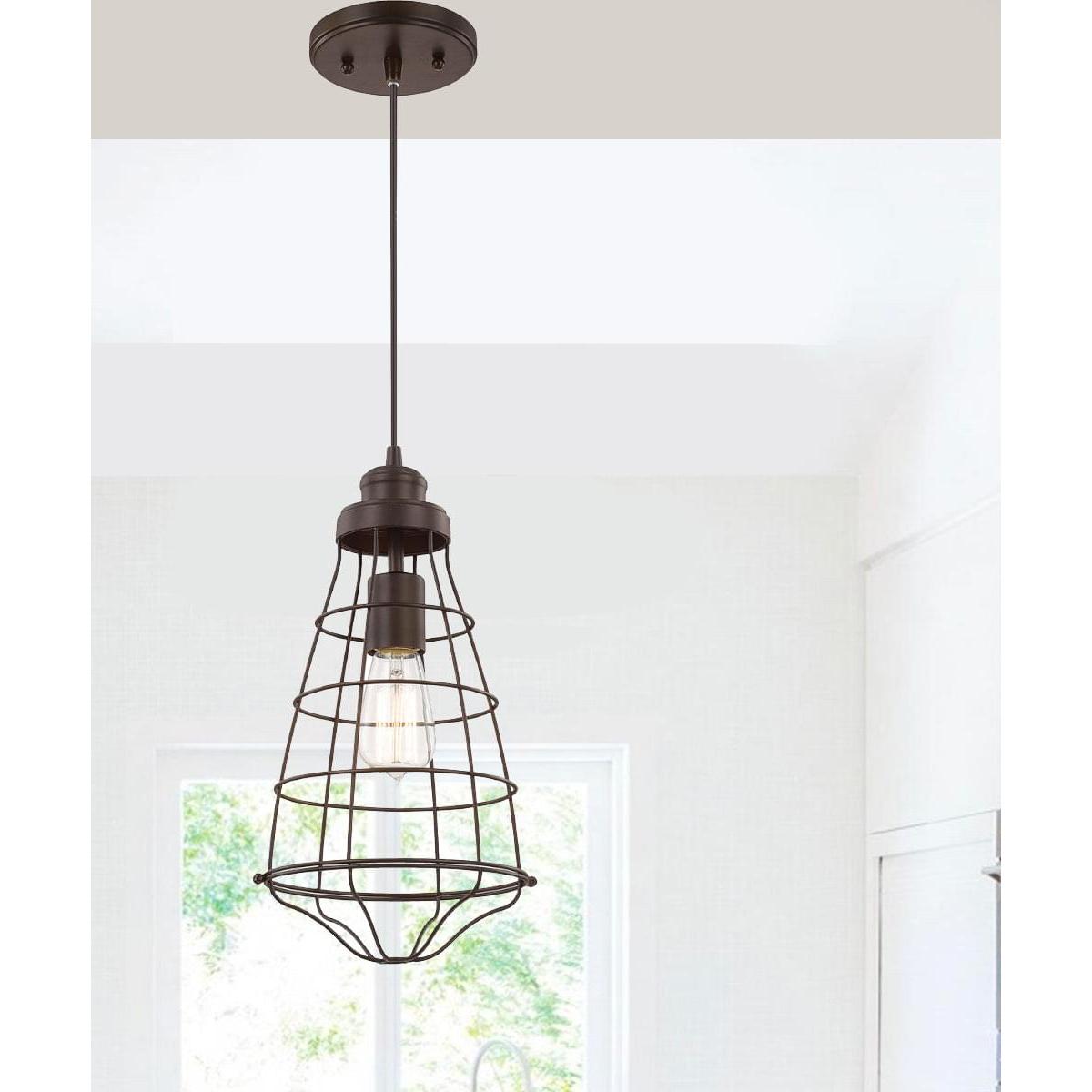 8"W Daudin 1-Light Pendant Burnished Bronze