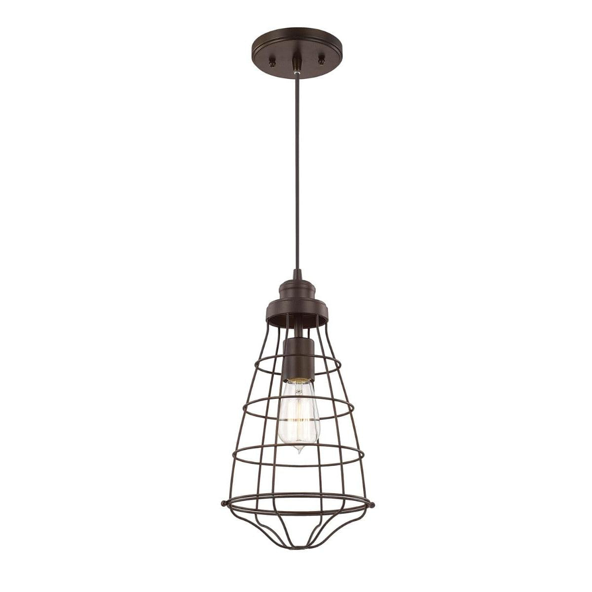 8"W Daudin 1-Light Pendant Burnished Bronze