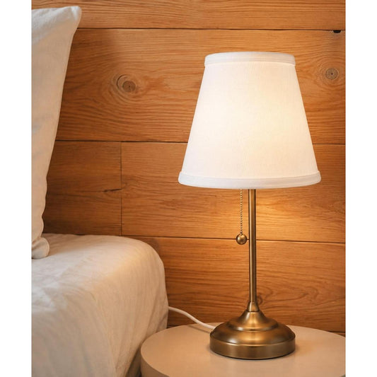 8"W x 7"H Empire Hardback White Linen Edison Clip-On Lampshade