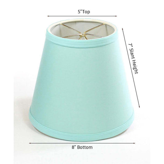 8"W x 7"H Empire Linen Edison Clip On Lamp Shade - Island Paradise Aqua Blue