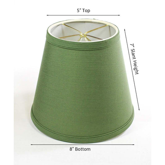 8"W x 7"H Empire Linen Edison Clip On Lamp Shade Kale Green