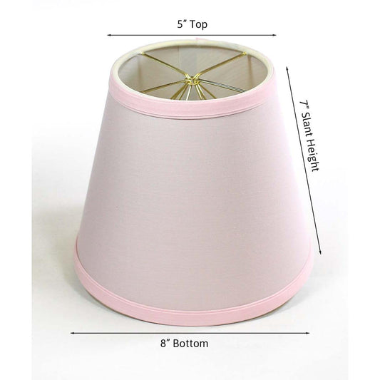 8"W x 7"H Empire Linen Edison Clip On Lamp Shade Pale Dogwood Pink