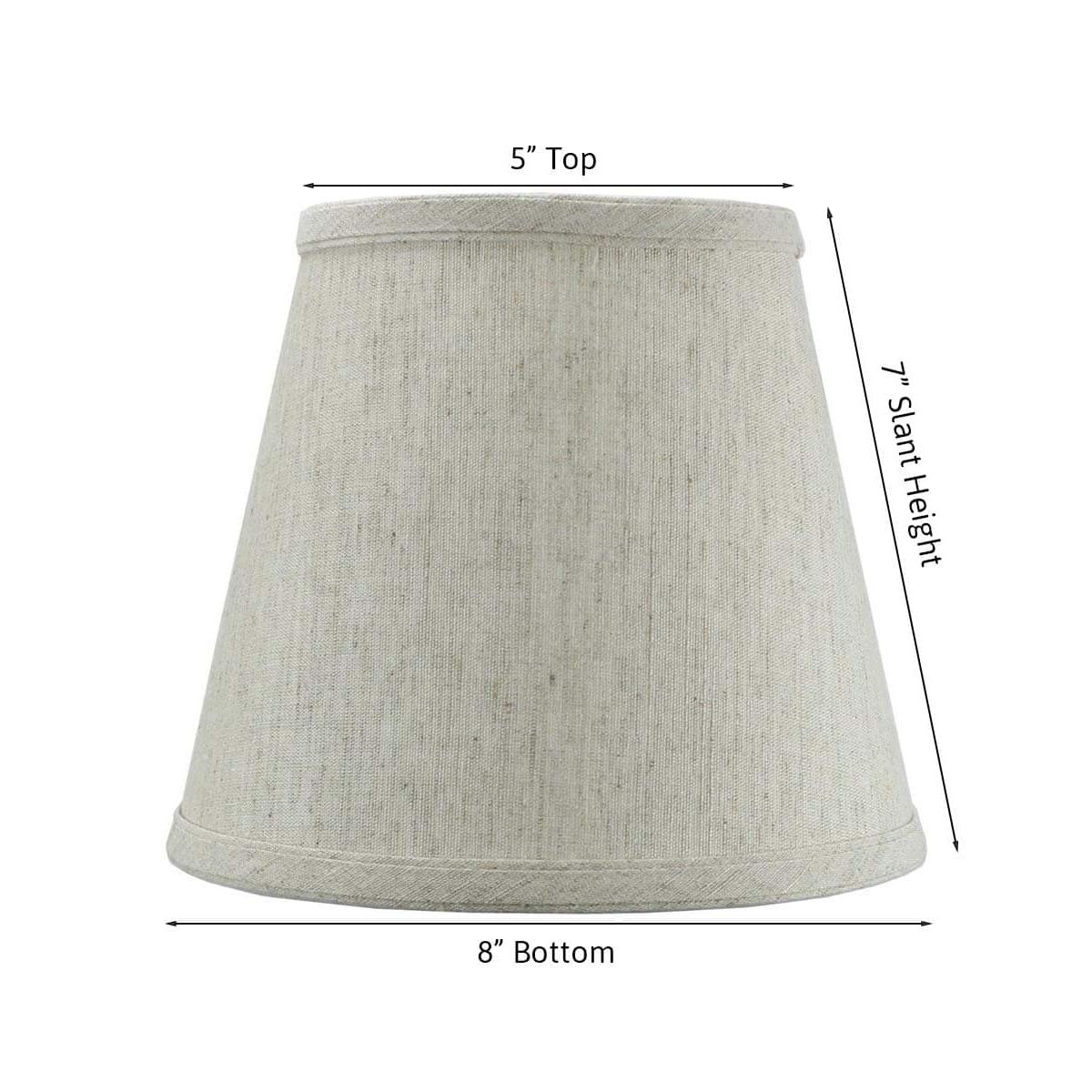 8"W x 7"H Textured Oatmeal Hard Back Lampshade Edison Clip On