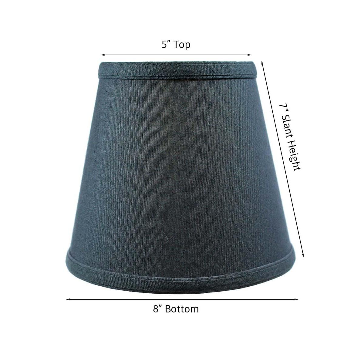 8"W x 7"H Textured Slate [Navy Blue] Clip-On Lamp shade