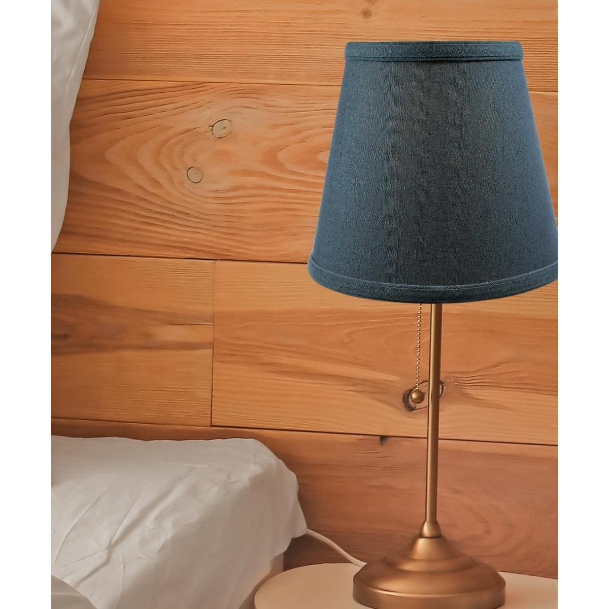 8"W x 7"H Textured Slate [Navy Blue] Clip-On Lamp shade