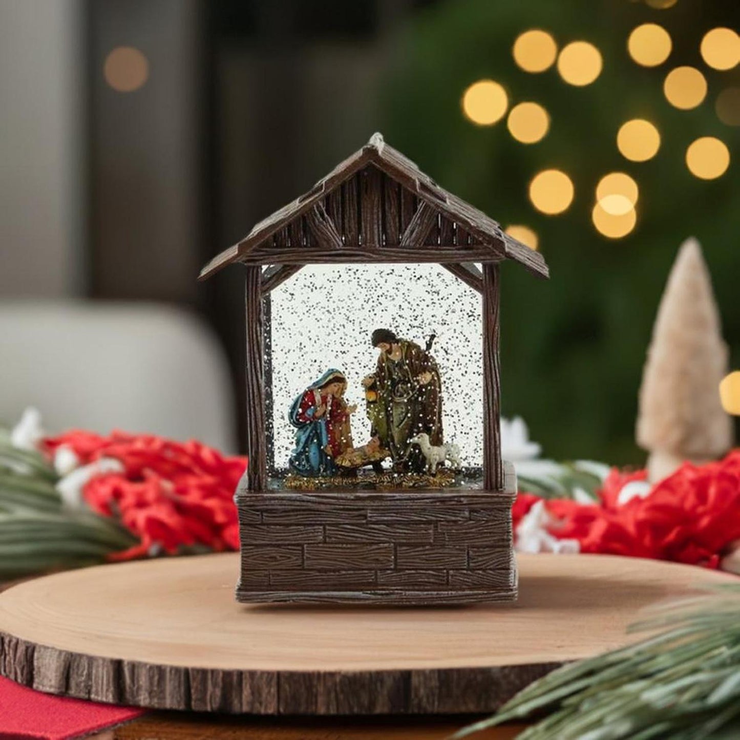8.25" Nativity Scene Water Lantern