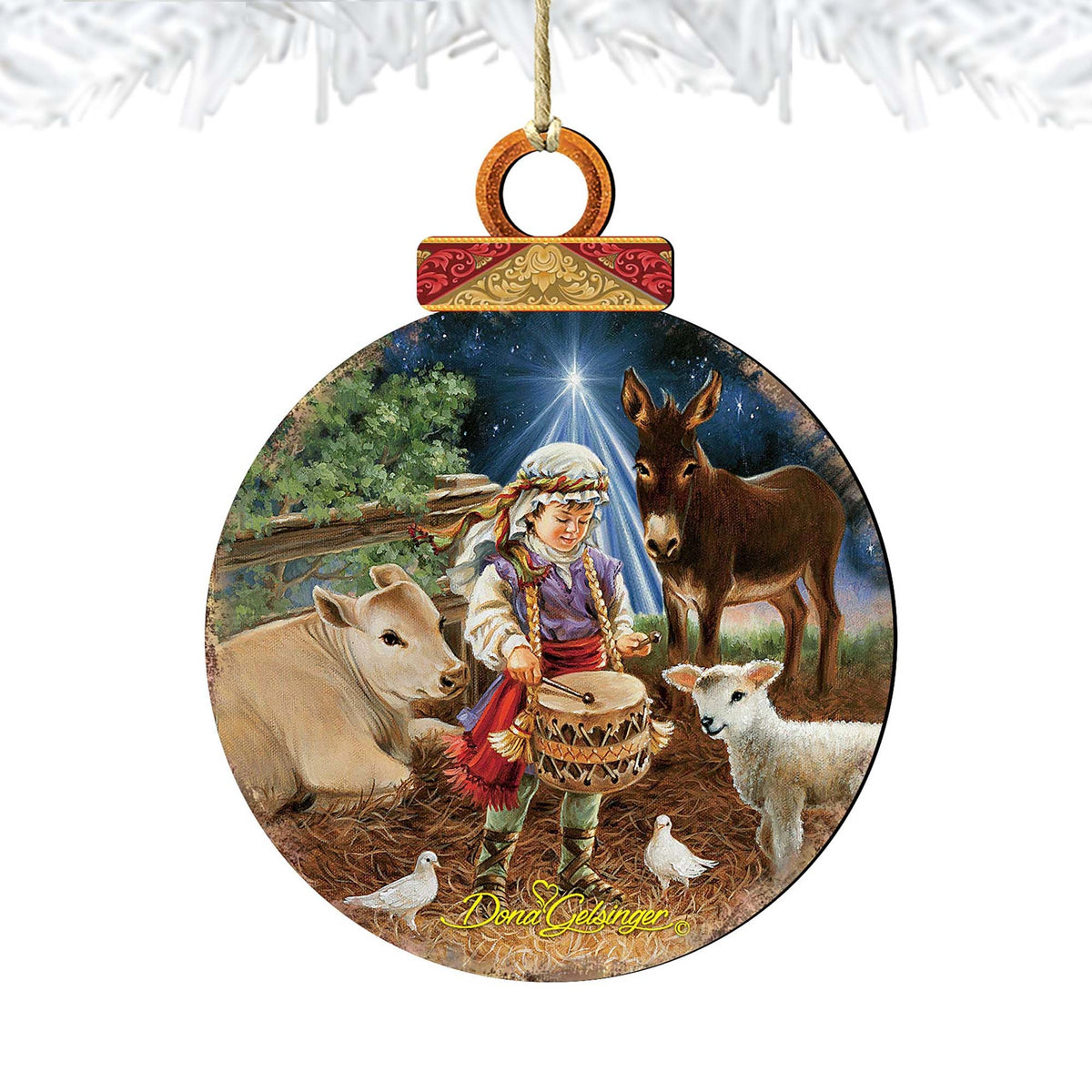 Little Drummer Boy Wooden Ornaments by Gelsinger - Nativity Holiday Decor - 8021151-9720
